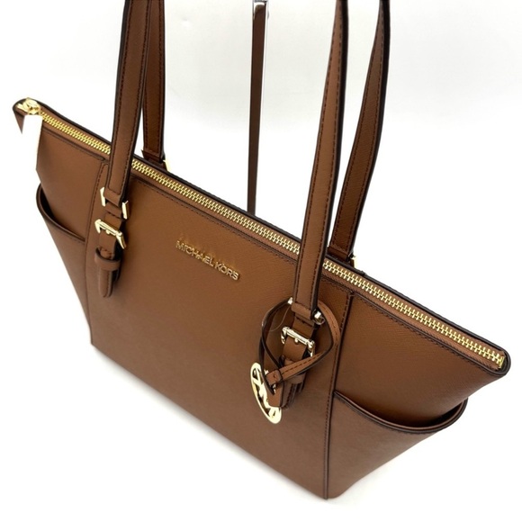 Michael Kors Large Charlotte TZ Tote Bag Luggage Brown - Picture 7 of 11